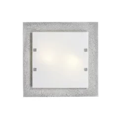 LUMICOM - BETON Plafonnier, 4XE27, max 42W, béton, verre, 50x50cm