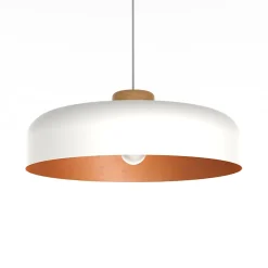 LUMICOM - BOIS Suspension, 1XE27, max 42W, métal, matt white/copper, D50cm