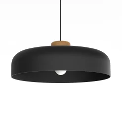 LUMICOM - BOIS Suspension, 1XE27, max 42W, métal, matt black, D50cm