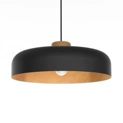 LUMICOM - BOIS Suspension, 1XE27, max 42W, métal, matt black/gold, D50cm