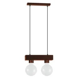 LUMICOM - BOSTON M Suspension, 2XE27, max 42W, métal, marron corten, 10X25cm