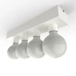 LUMICOM - BOSTON XL Plafonnier, 4XE27, max 42W, métal, blanc mat, 10X45cm