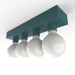 LUMICOM - BOSTON XL Plafonnier, 4XE27, max 42W, métal, bleu méditerranéen, 10X45cm