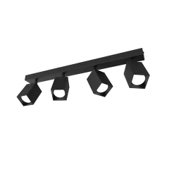 LUMICOM - BRINCK Plafonnier L, 4X GU10, max 33W, métal, noir, L.6cm