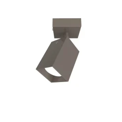 LUMICOM - BRINCK Plafonnier S, 1X GU10, max 33W, métal, gris tourterelle brillant, L.6cm