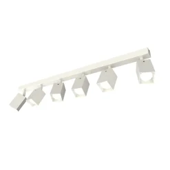 LUMICOM - BRINCK Plafonnier XL, 6X GU10, max 33W, métal, blanc brillant, L.6cm