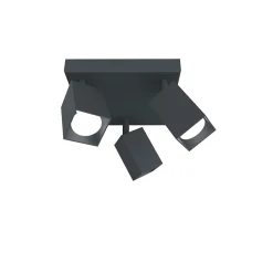 LUMICOM - BRINCK Q Plafonnier, 3X GU10, max 33W, métal, anthracite, L.25cm