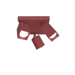 LUMICOM - BRINCK Q Plafonnier, 3X GU10, max 33W, métal, rouge cowhide, L.25cm