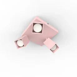 LUMICOM - BRINCK Q Plafonnier, 3X GU10, max 33W, métal, rose, L.25cm