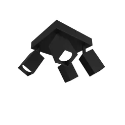 LUMICOM - BRINCK Q Plafonnier, 4X GU10, max 33W, métal, noir, L.25cm