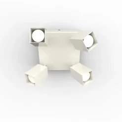 LUMICOM - BRINCK Q Plafonnier, 4X GU10, max 33W, métal, blanc brillant, L.25cm