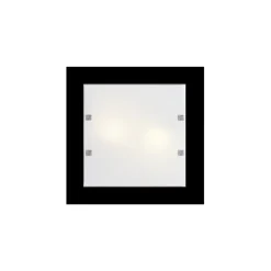 LUMICOM - BROOK Plafonnier, 4XE27, max 42W, métal/verre, noir mat, 50x50cm