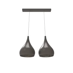 LUMICOM - CALICE LINEARE Suspension, 2x E27, max 42W, métal, gris tourterelle brillant, D. 25cm