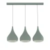 LUMICOM - CALICE LINEARE Suspension, 3x E27, max 42W, métal, vert iceberg/blanc, D. 20cm