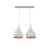 LUMICOM - CALICE LINEARE Suspension, 2x E27, max 42W, métal, blanc/feuille de cuivre, D. 20cm