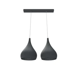 LUMICOM - CALICE LINEARE Suspension, 2x E27, max 42W, métal, anthracite, D. 20cm