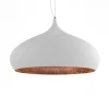 LUMICOM - CALICE Suspension, 1X E27, max 42W, métal, blanc traffic/feuille cuivre, D.60cm