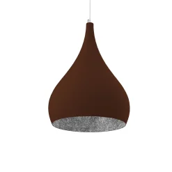 LUMICOM - CALICE Suspension, 1X E27, max 42W, métal, corten/feuille d'argent, D.20cm