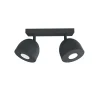 LUMICOM - CAMPANELLA Plafonnier, 2X GU10, max 33W, métal, anthracite, D.12cm