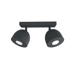 LUMICOM - CAMPANELLA Plafonnier, 2X GU10, max 33W, métal, anthracite, D.12cm