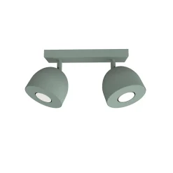 LUMICOM - CAMPANELLA Plafonnier, 2X GU10, max 33W, métal, vert iceberg, D.12cm