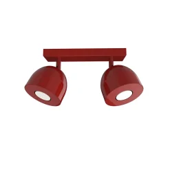 LUMICOM - CAMPANELLA Plafonnier, 2X GU10, max 33W, métal, rouge brillant, D.12cm