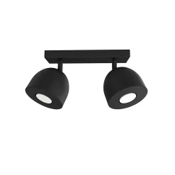 LUMICOM - CAMPANELLA Plafonnier, 2X GU10, max 33W, métal, noir, D.12cm
