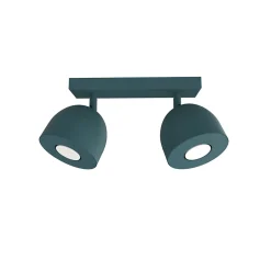 LUMICOM - CAMPANELLA Plafonnier, 2X GU10, max 33W, métal, bleu méditerranèen, D.12cm