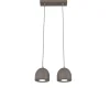 LUMICOM - CAMPANELLA Suspension, 2X GU10, max 33W, métal, gris tourterelle brillant, D.12cm
