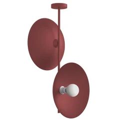 LUMICOM - CASSINI Plafonnier, 2XE27, max 42W, métal, rouge cowhide, D40cm