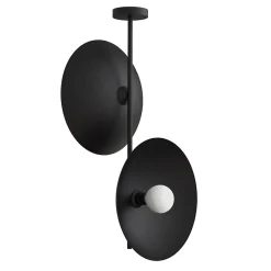 LUMICOM - CASSINI Plafonnier, 2XE27, max 42W, métal, noir mat, D40cm