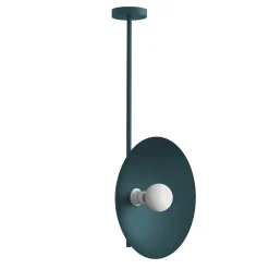 LUMICOM - CASSINI Plafonnier, 1XE27, max 42W, métal, bleu méditerranéen, D40cm