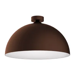 LUMICOM - CASSIS Plafonnier, 1XE27, max 42W, métal, marron corten/blanc, D40cm