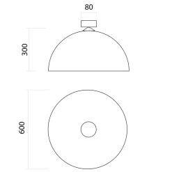 LUMICOM - CASSIS Plafonnier, 1XE27, max 42W, métal, gris, D60cm