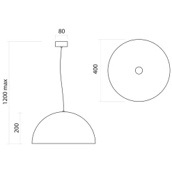 LUMICOM - CASSIS Suspension, 1XE27, max 42W, métal, noir mat, D40cm