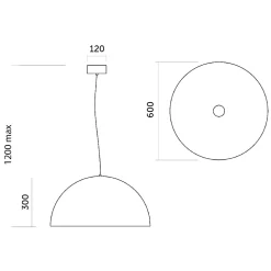 LUMICOM - CASSIS Suspension, 1XE27, max 42W, métal, blanc mat, D60cm