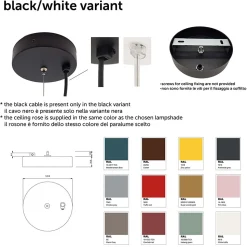 LUMICOM - CASSIS Suspension, 1XE27, max 42W, métal, noir /blanc, D60cm