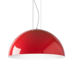 LUMICOM - CASSIS Suspension, 1XE27, max 42W, métal, rouge /blanc, D80cm