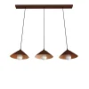 LUMICOM - CHAPEAU Binario, 3XE27, max 42W, metallo, corten/foglia rame, D25cm