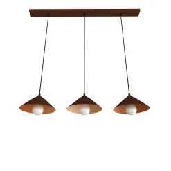 LUMICOM - CHAPEAU Binario, 3XE27, max 42W, metallo, corten/foglia rame, D25cm