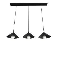 LUMICOM - CHAPEAU Binario, 3XE27, max 42W, metallo, nero lucido, D25cm