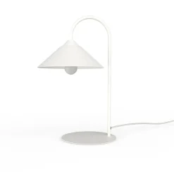 LUMICOM - CHAPEAU Lampe de table, 1XE27, max 42W, métal, blanc mat, D25cm