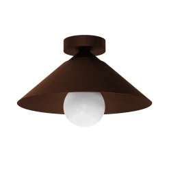 LUMICOM - CHAPEAU Plafonnier, 1XE27, max 42W, métal, marron corten, D25cm
