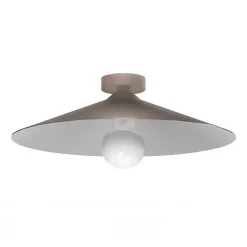 LUMICOM - CHAPEAU Plafonnier, 1XE27, max 42W, métal, gris /blanc, D40cm