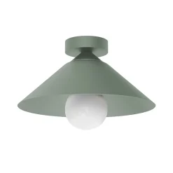 LUMICOM - CHAPEAU Plafonnier, 1XE27, max 42W, métal, vert iceberg, D25cm