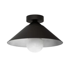 LUMICOM - CHAPEAU Plafonnier, 1XE27, max 42W, métal, noir mat/feuille argent, D25cm