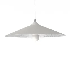 LUMICOM - CHAPEAU Suspension, 1XE27, max 42W, métal, blanc traffic/feuille argent, D40cm