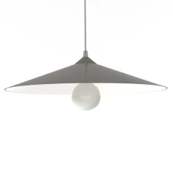 LUMICOM - CHAPEAU Suspension, 1XE27, max 42W, métal, gris brillant/blanc traffic, D40cm