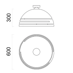 LUMICOM - CIRCUIT Plafonnier, 1XE27, max 42W, métal, cowhide red, D60cm