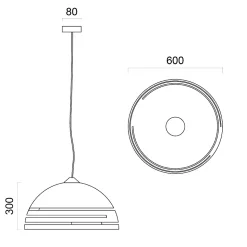 LUMICOM - CIRCUIT Suspension, 1XE27, max 42W, métal, traffic white, D60cm